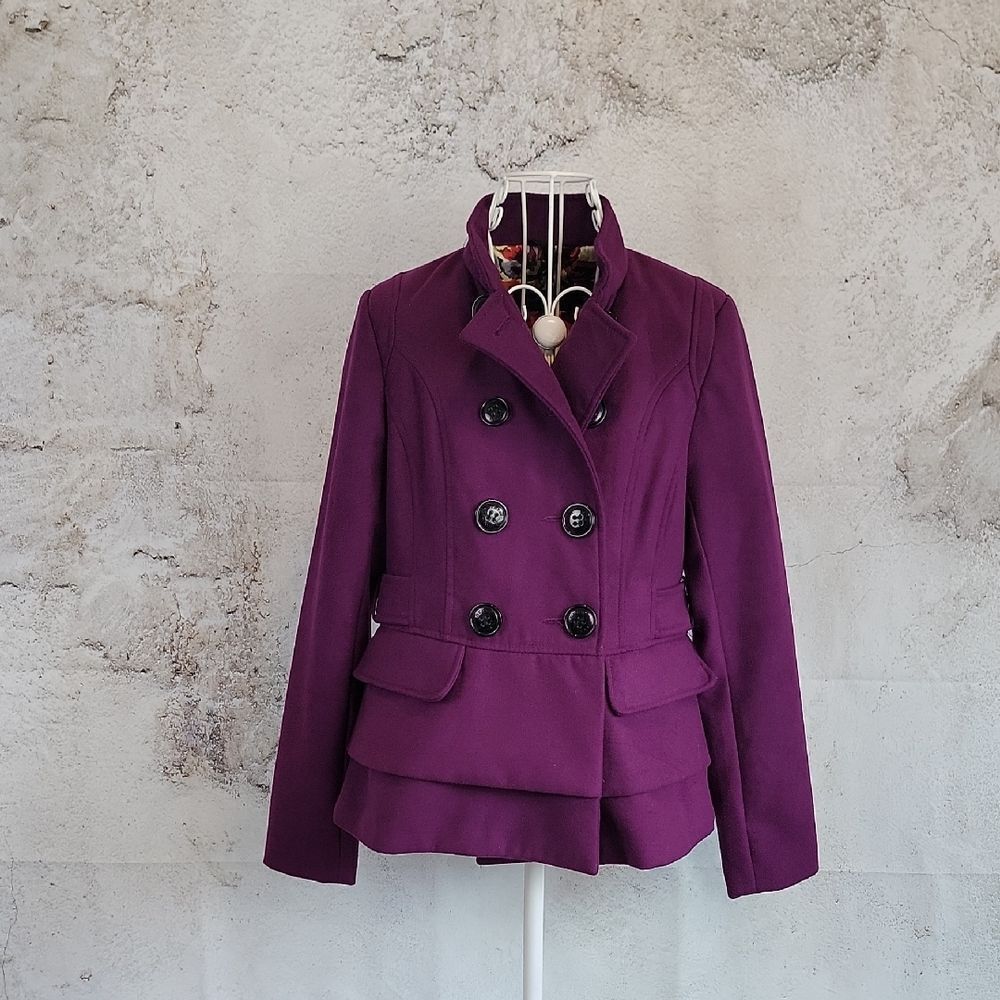 Steve Madden Women's Purple Double-Breasted Jacket Size S